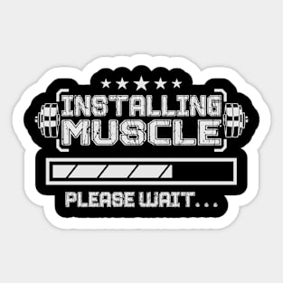 INSTALLING MUSCLE PARODY Sticker